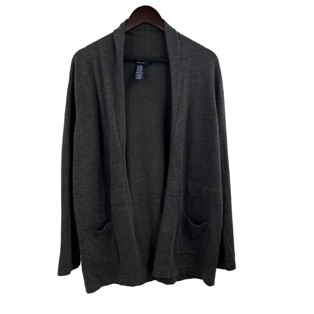 Max Edition Grey Open Front Cardigan Size‎ Large